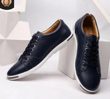 Men's Large Size Casual Shoes Fashion Breathable Leather Shoes Lace-up Men's Shoes Support Global Drop Shipping