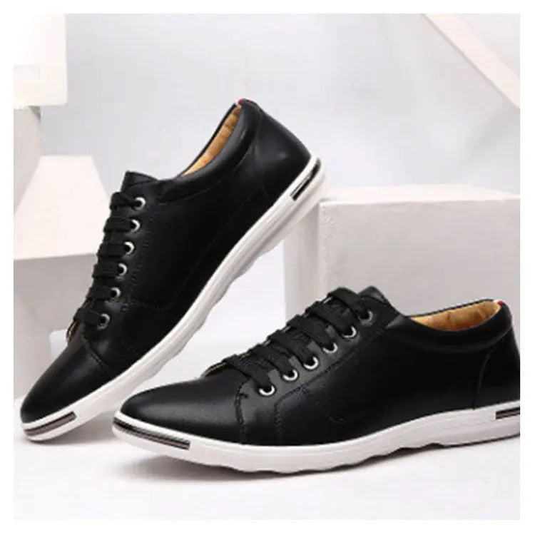 Men's Large Size Casual Shoes Fashion Breathable Leather Shoes Lace-up Men's Shoes Support Global Drop Shipping