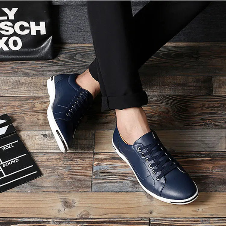 Men's Large Size Casual Shoes Fashion Breathable Leather Shoes Lace-up Men's Shoes Support Global Drop Shipping