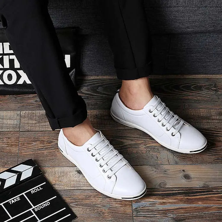 Men's Large Size Casual Shoes Fashion Breathable Leather Shoes Lace-up Men's Shoes Support Global Drop Shipping