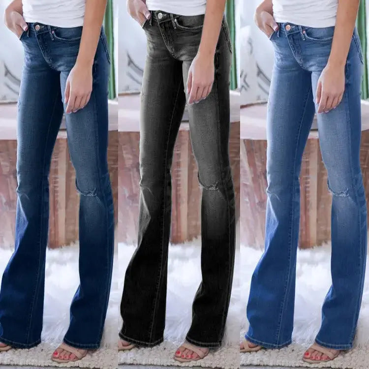 Ripped Jeans Women's Jeans Slim-fit Ripped Jeans Women's Trousers