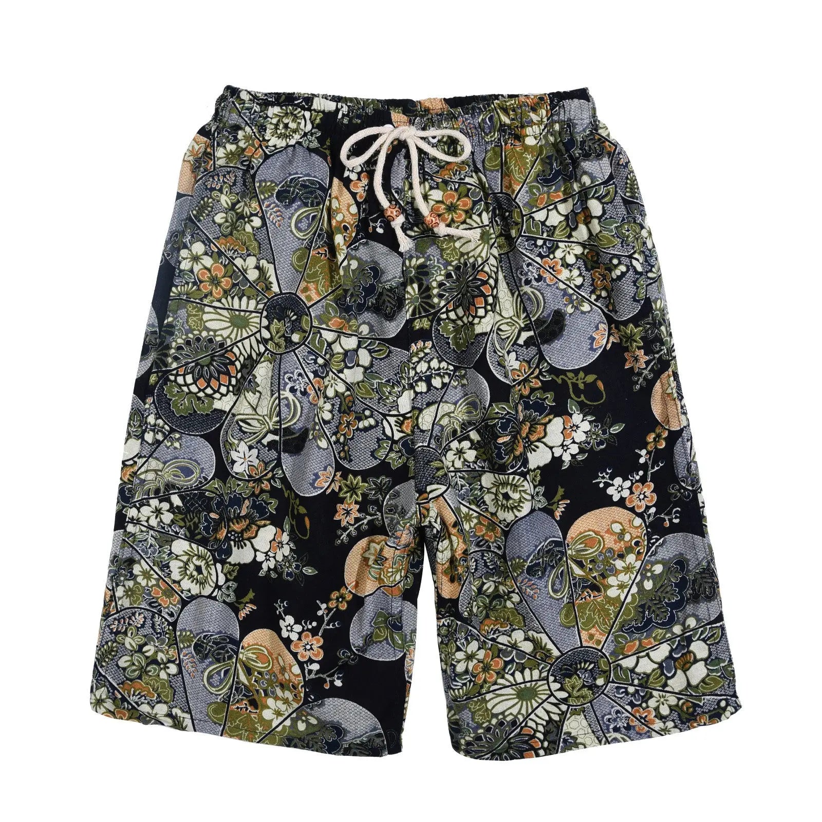 Summer New Cotton And Linen Printing Five-point Men's Beach Pants Casual Sports Loose Large Size Shorts Men's Thin Trend