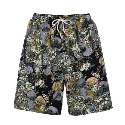 Summer New Cotton And Linen Printing Five-point Men's Beach Pants Casual Sports Loose Large Size Shorts Men's Thin Trend
