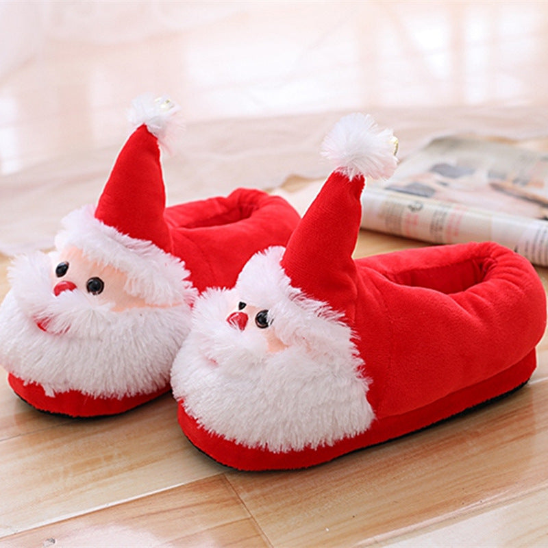 Cute Christmas Slippers Cotton Shoes Santa Claus Shoes Bag Root Indoor Home Shoes Children&#039;s Shoes Couples Warm Shoes