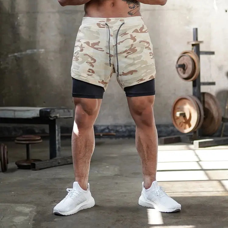 New Crazy Muscle Men&amp;#039;s Sports Shorts Outdoor Leisure Running Training Multi-pocket Loose Double-layer Fitness Pants