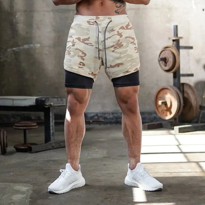 New Crazy Muscle Men&amp;#039;s Sports Shorts Outdoor Leisure Running Training Multi-pocket Loose Double-layer Fitness Pants