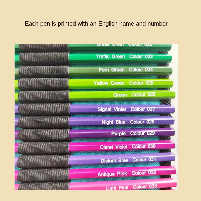 50 Color Wooden Color Pencil Hexagon Oil Color Pencil Curtain Suit Adult Art Student Painting Water Soluble Brush