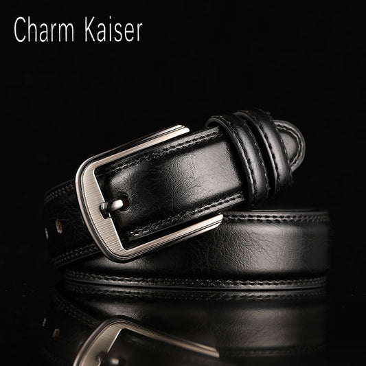 Belt Men&#039;s Belt Boys&#039; Real Cowhide Pin Buckle Belt Brown Middle-aged Youth Casual Trendy Men&#039;s Belt