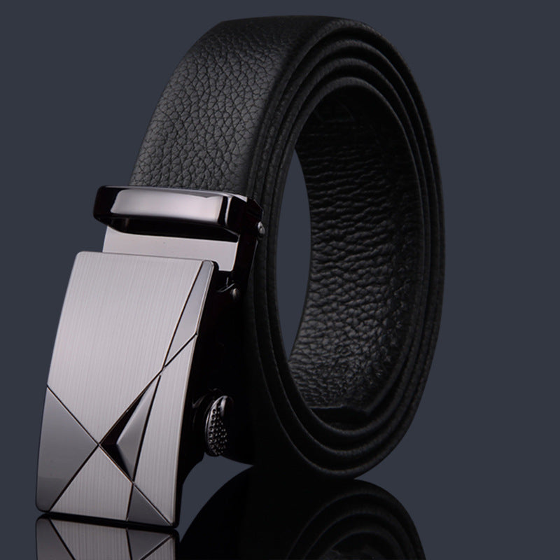 First-layer Cowhide Leather Belt For Men, High-end Genuine Leather Automatic Buckle, Business Belt, Men Casual Pants With Girdle