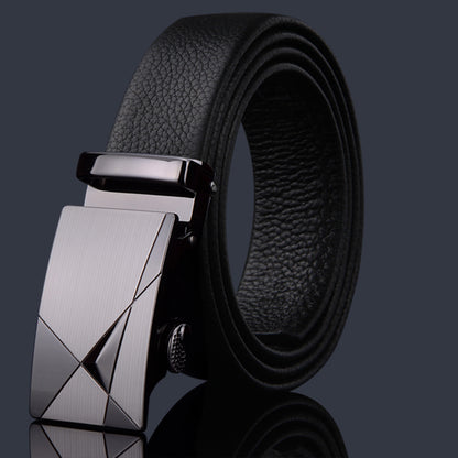 First-layer Cowhide Leather Belt For Men, High-end Genuine Leather Automatic Buckle, Business Belt, Men Casual Pants With Girdle
