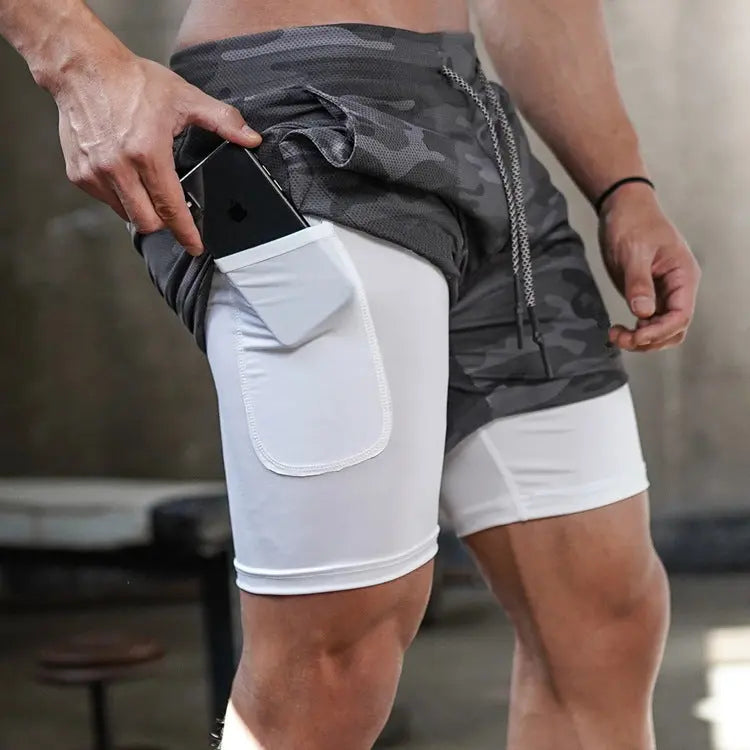 New Crazy Muscle Men&amp;#039;s Sports Shorts Outdoor Leisure Running Training Multi-pocket Loose Double-layer Fitness Pants