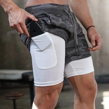 New Crazy Muscle Men&amp;#039;s Sports Shorts Outdoor Leisure Running Training Multi-pocket Loose Double-layer Fitness Pants