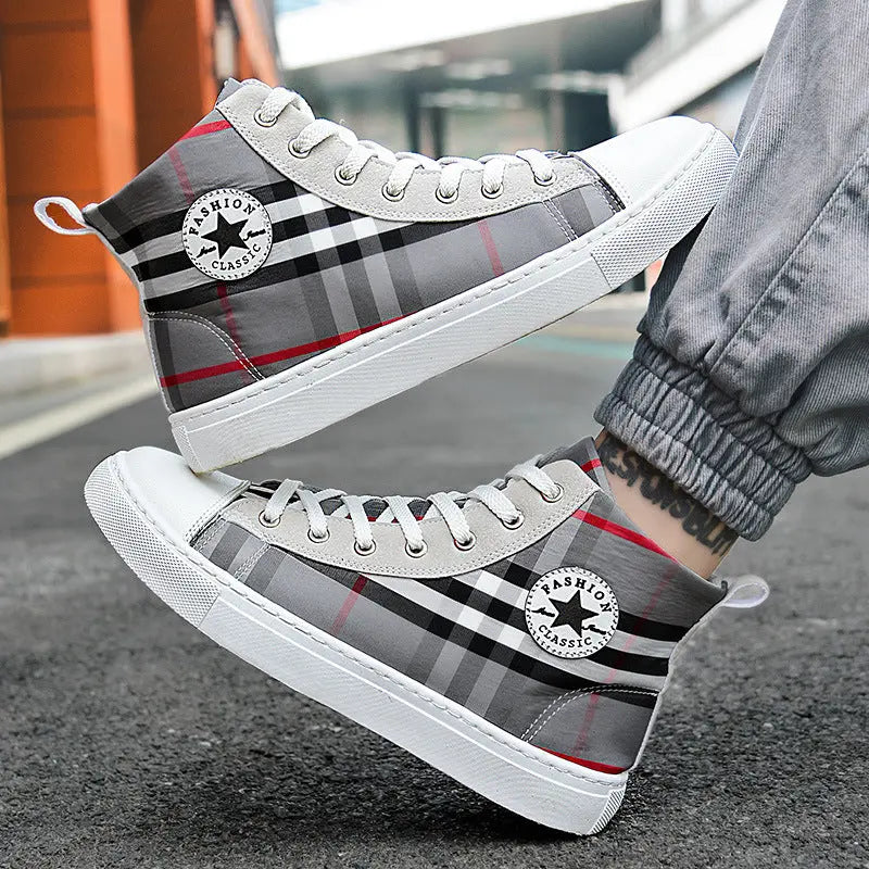 Men's Shoes Breathable Thin New Trendy Shoes Korean Style Casual White Shoes Trendy Men's Umbrella Cloth Shoes For Men