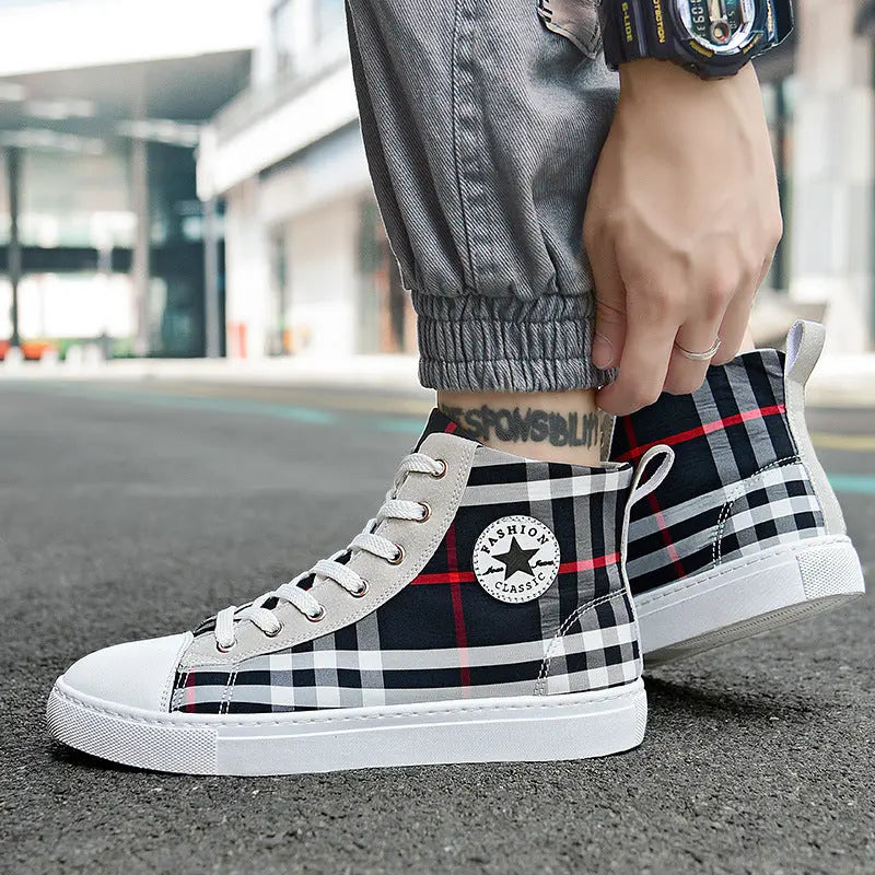 Men's Shoes Breathable Thin New Trendy Shoes Korean Style Casual White Shoes Trendy Men's Umbrella Cloth Shoes For Men