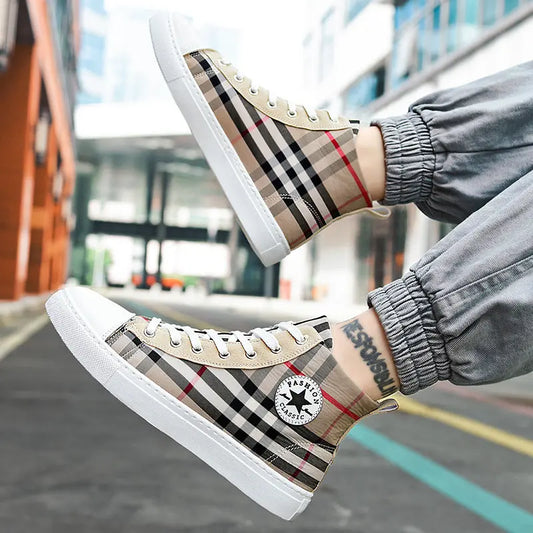 Men's Shoes Breathable Thin New Trendy Shoes Korean Style Casual White Shoes Trendy Men's Umbrella Cloth Shoes For Men