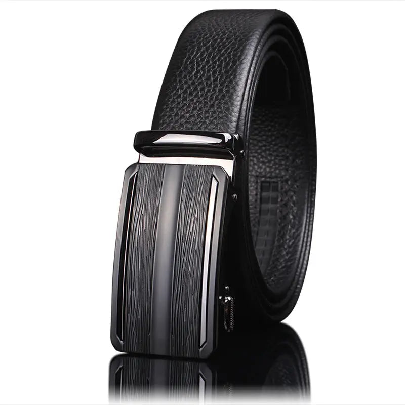 First-layer Cowhide Leather Belt For Men, High-end Genuine Leather Automatic Buckle, Business Belt, Men Casual Pants With Girdle ZIPPX
