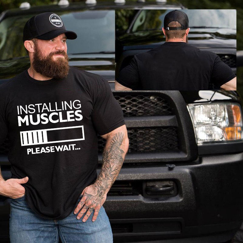 Cross-border Amazon Ebay Popular Men&#039;s Fitness Muscle Brother Short-sleeved T-shirt