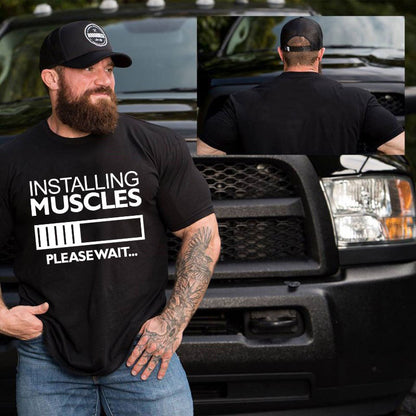 Cross-border Amazon Ebay Popular Men&#039;s Fitness Muscle Brother Short-sleeved T-shirt