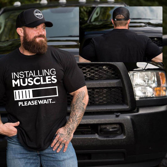 Cross-border Amazon Ebay Popular Men&#039;s Fitness Muscle Brother Short-sleeved T-shirt