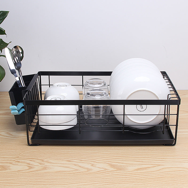 Wrought Iron Tableware Storage Dish Rack Multifunctional Kitchen Racks Large Capacity Drain Dish Rack