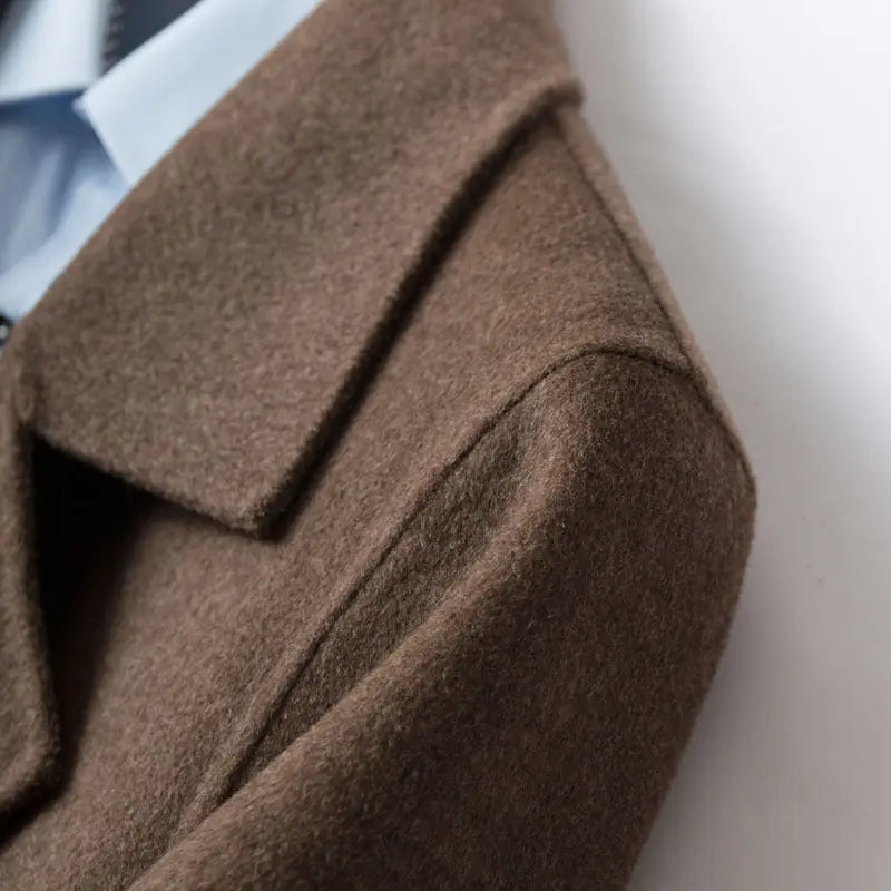 Pure Wool Double-Sided Woolen Coat Men's Mid-length Knee-Over-the-Knee Double-Sided Cashmere Coat