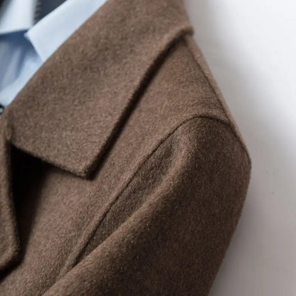 Pure Wool Double-Sided Woolen Coat Men's Mid-length Knee-Over-the-Knee Double-Sided Cashmere Coat