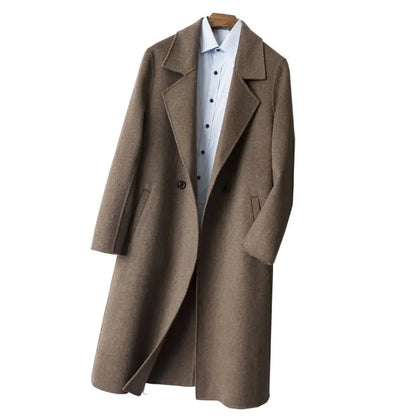 Pure Wool Double-Sided Woolen Coat Men's Mid-length Knee-Over-the-Knee Double-Sided Cashmere Coat