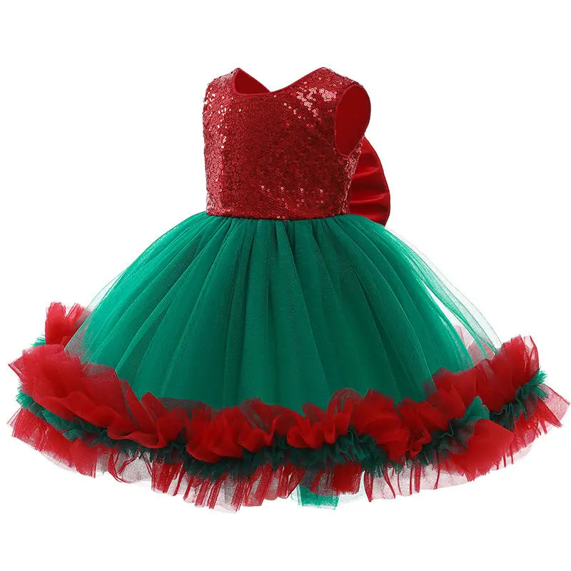 Christmas evening dress girls princess dress