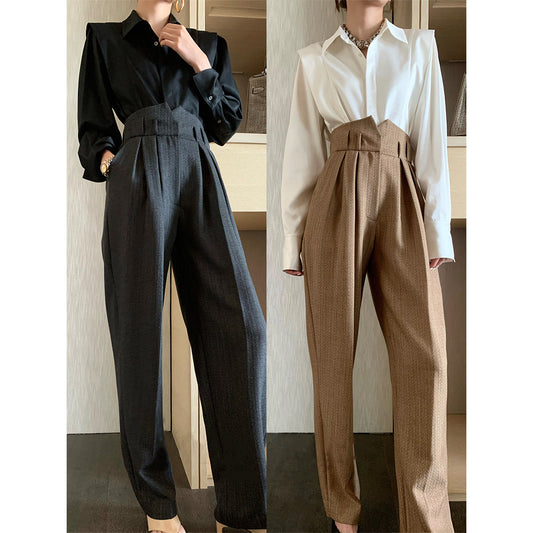 Thirteen Lines Early Autumn Pants High Waist Wide Leg Pants Women&#039;s Casual Pants Fashion Casual Mopping Pants Women&#039;s New Style