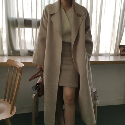 Double-sided Cashmere Coat Women&#039;s 2023 New Small Mid-length Autumn And Winter Temperament High-end Woolen Coat
