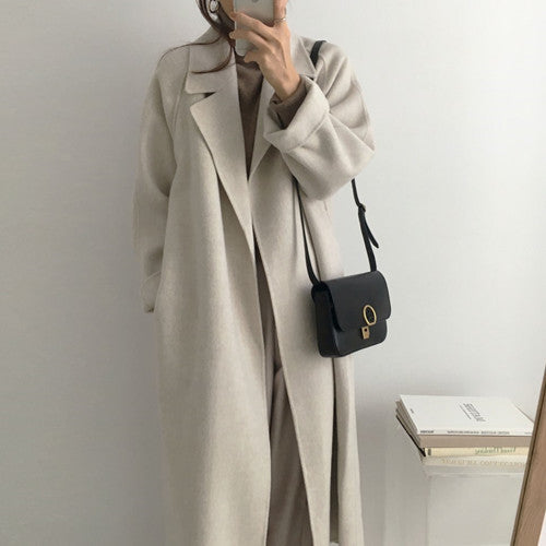 Double-sided Cashmere Coat Women&#039;s 2023 New Small Mid-length Autumn And Winter Temperament High-end Woolen Coat