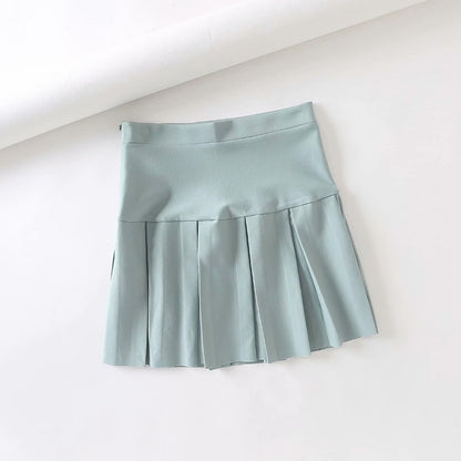 Autumn High Waist Elastic Pleated Blogger Knitted Skirt Elastic Skirt