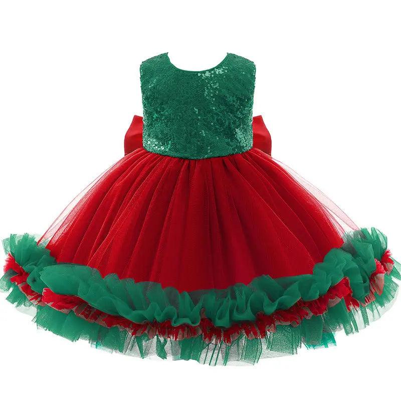 Christmas evening dress girls princess dress