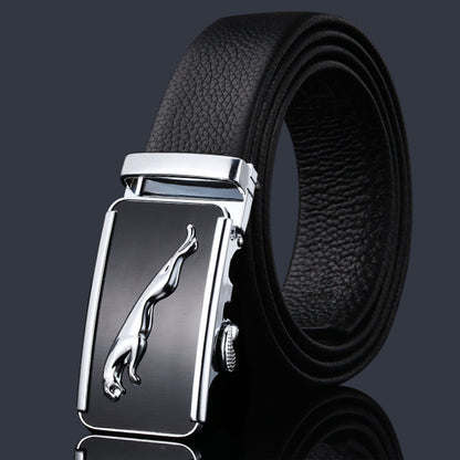 First-layer Cowhide Leather Belt For Men, High-end Genuine Leather Automatic Buckle, Business Belt, Men Casual Pants With Girdle