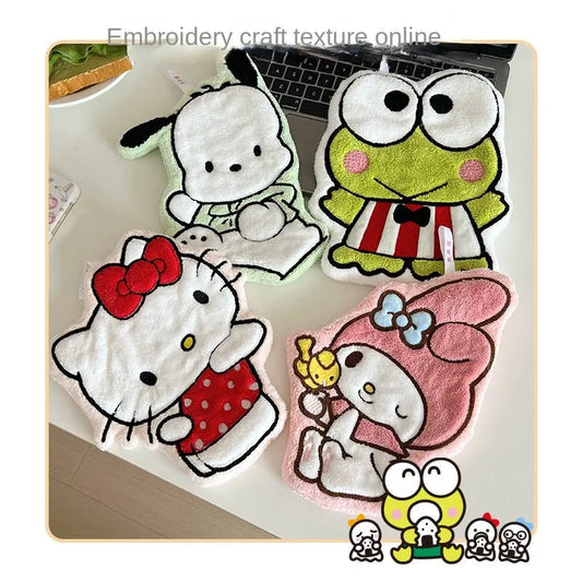 Cute Plush Character Hand Towel – Soft Hanging Bathroom Towel