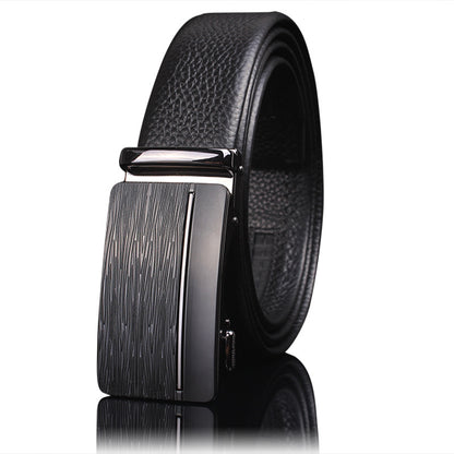 First-layer Cowhide Leather Belt For Men, High-end Genuine Leather Automatic Buckle, Business Belt, Men Casual Pants With Girdle