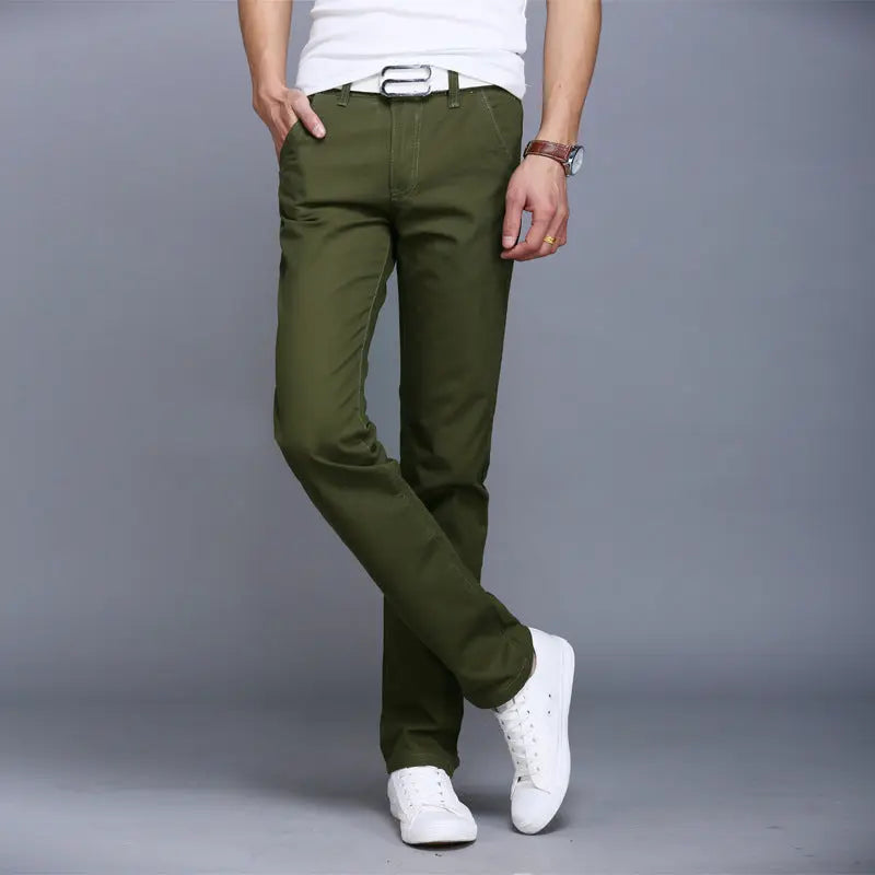 Cotton Casual Pants Men&amp;#039;s 2021 Spring And Summer New Youth Men&amp;#039;s Pants Slim Straight Tube Korean Version Spring Men&amp;#039;s Trousers
