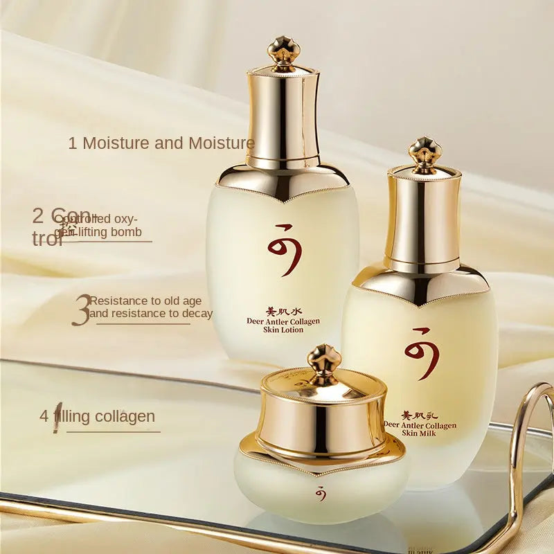 Lanifangke Deer Antler Eight-Piece Gift Box Hydrating And Moisturizing Facial Skin Care Product Set Beauty Salon Physical Store Wholesale