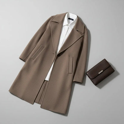 Pure Wool Double-Sided Woolen Coat Men's Mid-length Knee-Over-the-Knee Double-Sided Cashmere Coat