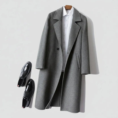 Pure Wool Double-Sided Woolen Coat Men's Mid-length Knee-Over-the-Knee Double-Sided Cashmere Coat