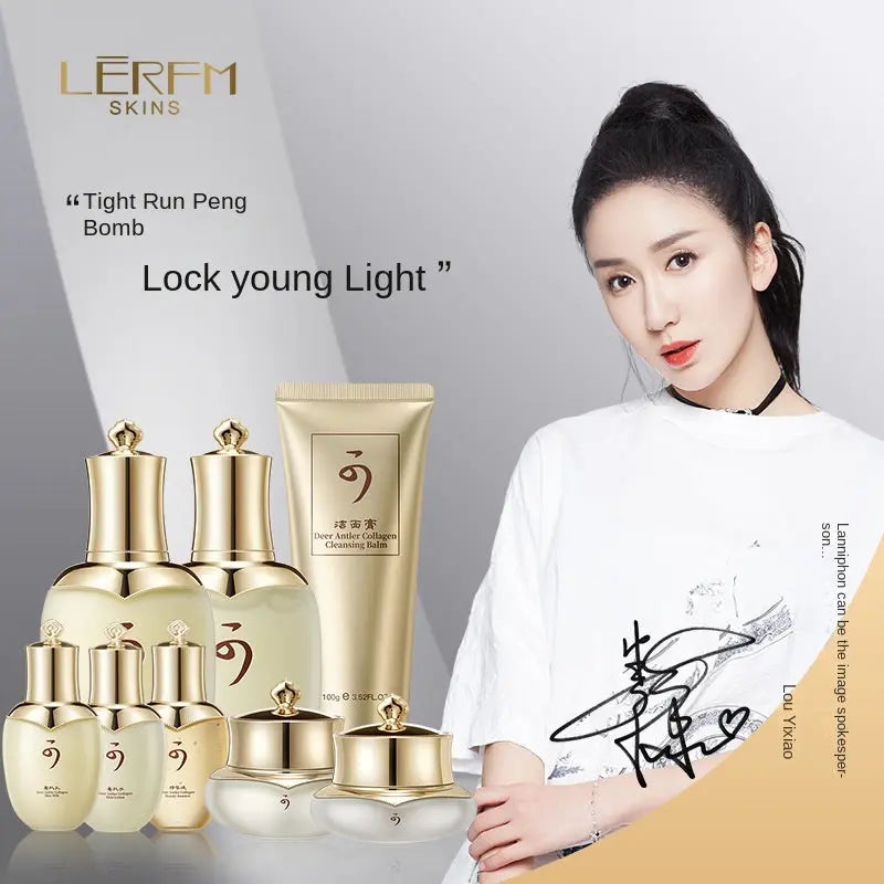 Lanifangke Deer Antler Eight-Piece Gift Box Hydrating And Moisturizing Facial Skin Care Product Set Beauty Salon Physical Store Wholesale