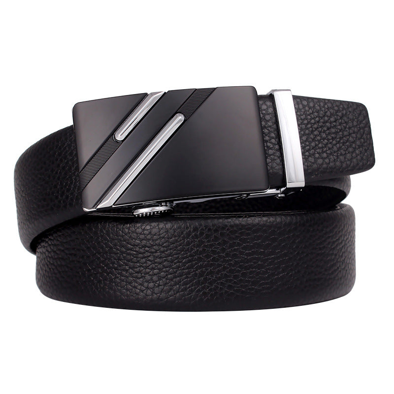 First-layer Cowhide Leather Belt For Men, High-end Genuine Leather Automatic Buckle, Business Belt, Men Casual Pants With Girdle