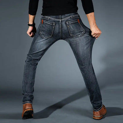 2019 Summer New Youth Trend Fashion Trendy Men's All-match Slim-fit Men's Jeans Straight-leg Trousers