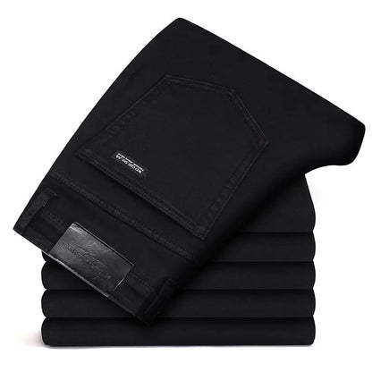 New Men's Black Jeans High Elastic Men's Black Slim Pants Jeans Men