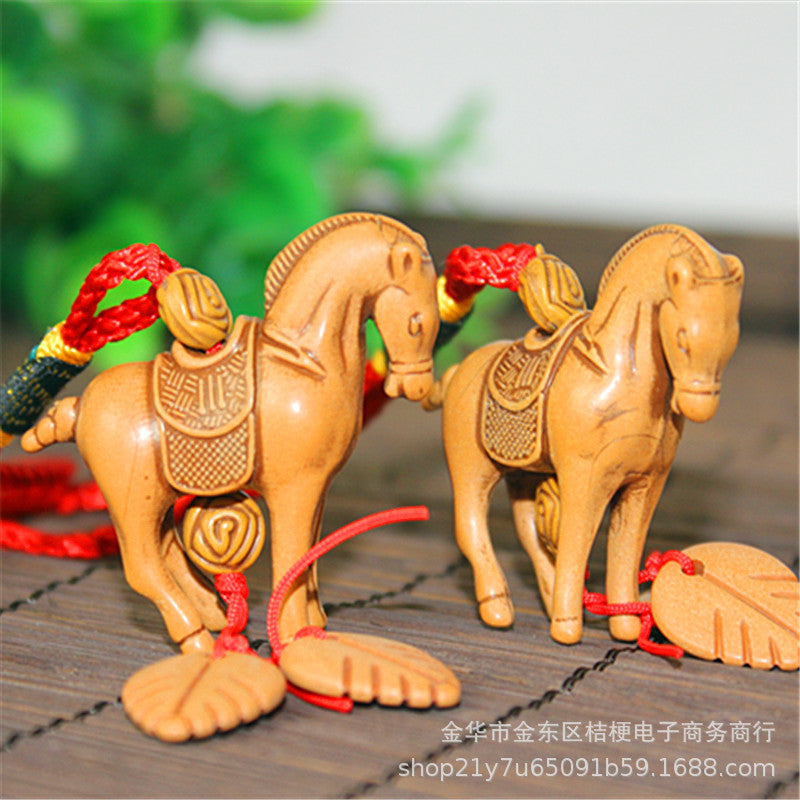 Three-dimensional Elephant Imitation Mahogany Mobile Phone Zodiac Keychain Pendant Camel Pendant Manufacturers Wholesale