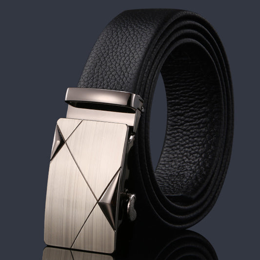 First-layer Cowhide Leather Belt For Men, High-end Genuine Leather Automatic Buckle, Business Belt, Men Casual Pants With Girdle
