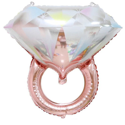 New Diamond Ring Balloon Color Diamond Ring Aluminum Film Balloon Wedding Wedding Party Decoration Ring Balloon Wholesale