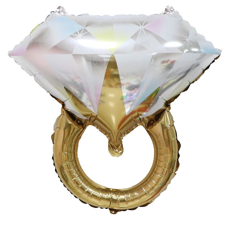 New Diamond Ring Balloon Color Diamond Ring Aluminum Film Balloon Wedding Wedding Party Decoration Ring Balloon Wholesale