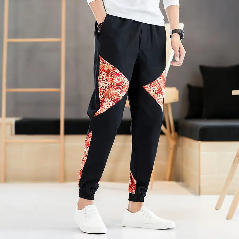 Chinese Style Skinny Pants Plus Size Casual Pants