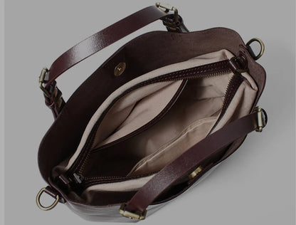 Women's Genuine Cowhide Leather Tote & Shoulder Bag